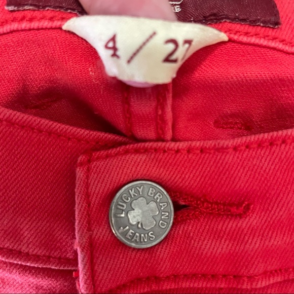 Lucky Brand Red Sweet N' Crop Pants Women's 4 x 27 - Picture 6 of 10